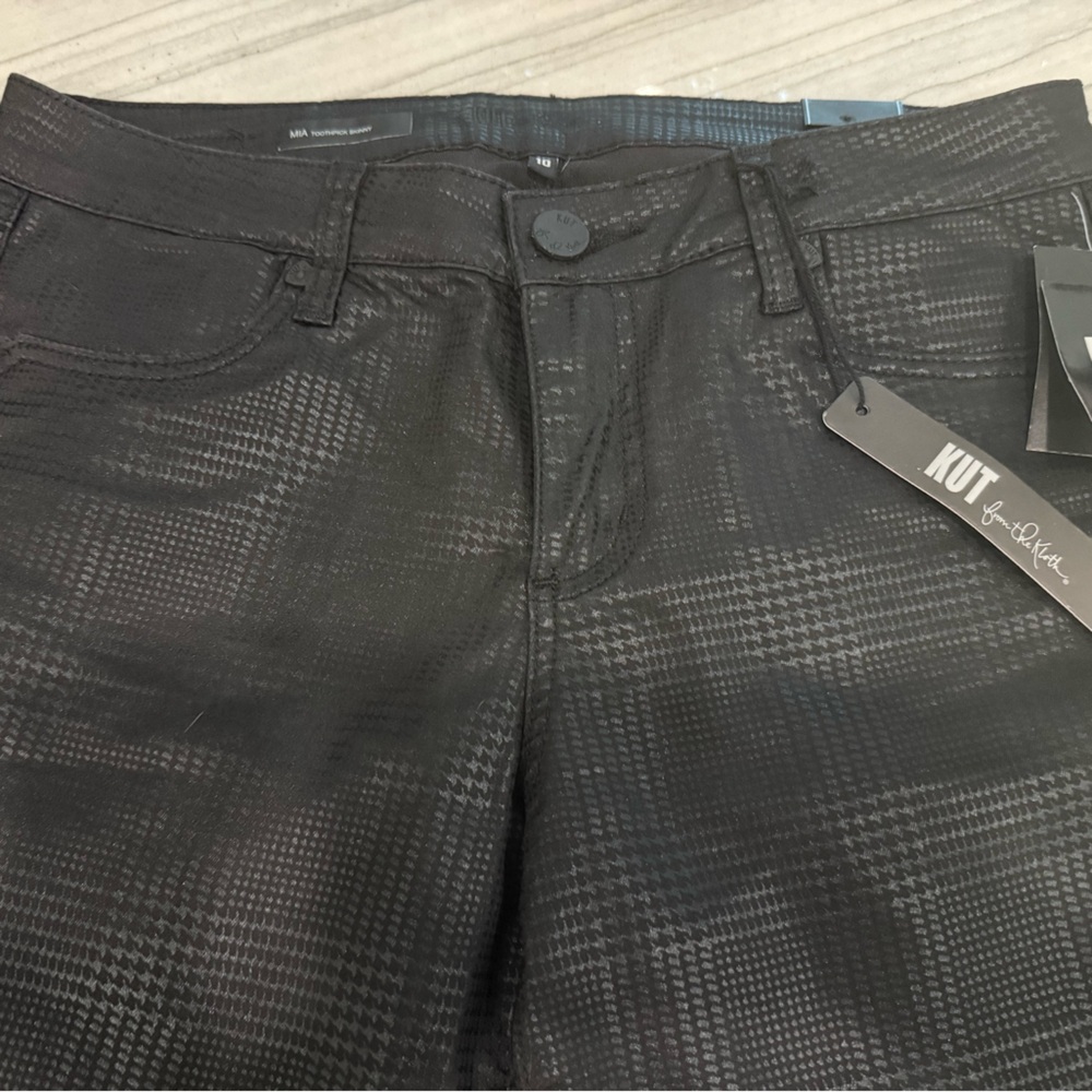 Kut from the Kloth Shimmering Black Houndstooth Pants